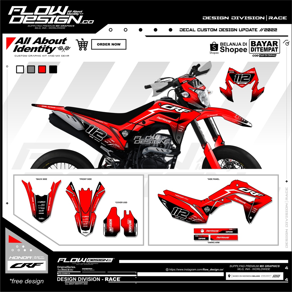 DECAL STICKER CRF 150L Design Terbaru ( CUSTOM DESIGN )