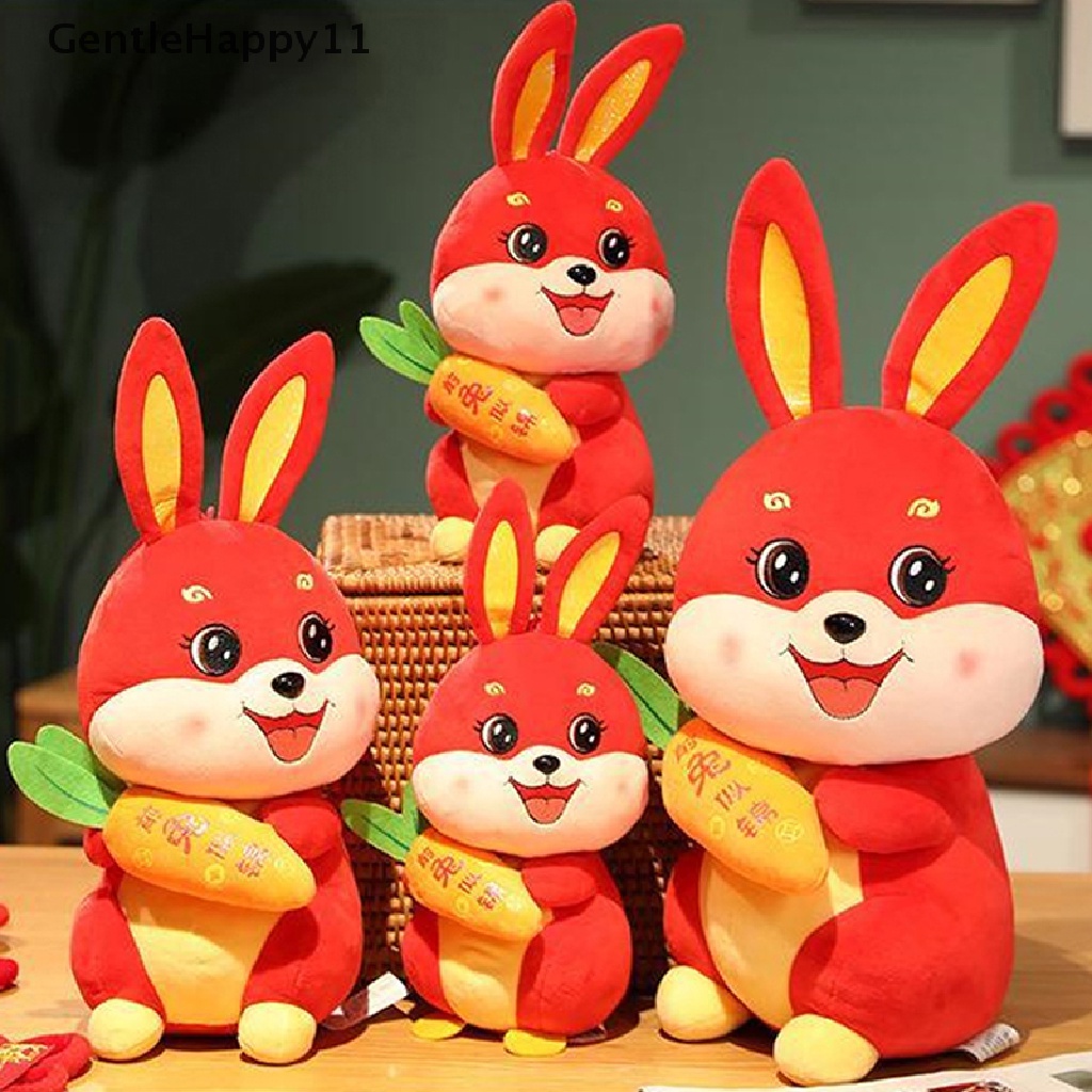 GentleHappy 2023 New Year Chinese Style Radish Rabbit Plush Toy Lucky Bunny Stuffed Doll id