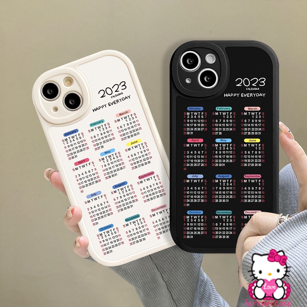 2023kalender Pasangan Case Realme C55 10 Pro Plus C31 C35 C21Y C30 C30s GT 8i 9i 8 8Pro 6S 6I 6 7 C25Y C25 C11 7I 5I 5c12 C15 C25S C20A C21 C17 C20 Putih Antik Soft Sarung