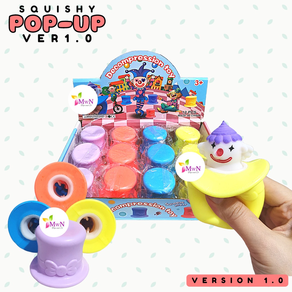 MWN Mainan Squishy Pop up Badut / squishy Anti stress Clown