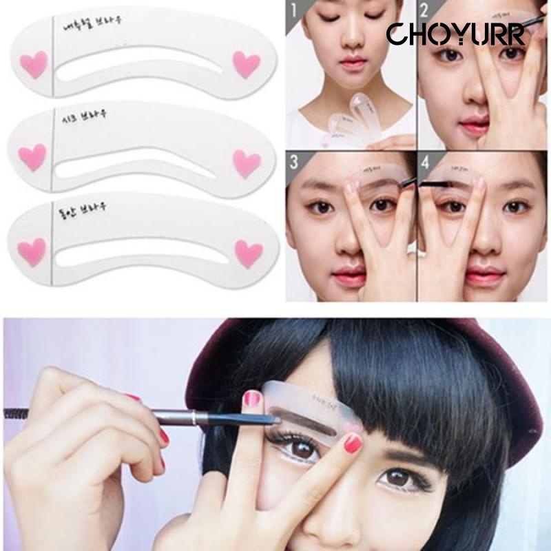 【COD】3Pcs/Set Cetakan Alis Card Eyebrow Stensil Pembentuk Alis Mudah Digunakan Adjustable Untuk Wanita Makeup Tools Praktis Murah Pengiriman Acak-CH