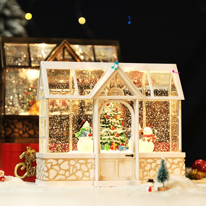 Snow Globe Rumah Kaca Natal Kotak Musik Kado Music Box Glass House Kotak Musik Natal Harga Grosir Termurah Kado Natal Christmas Music Box Snow Box