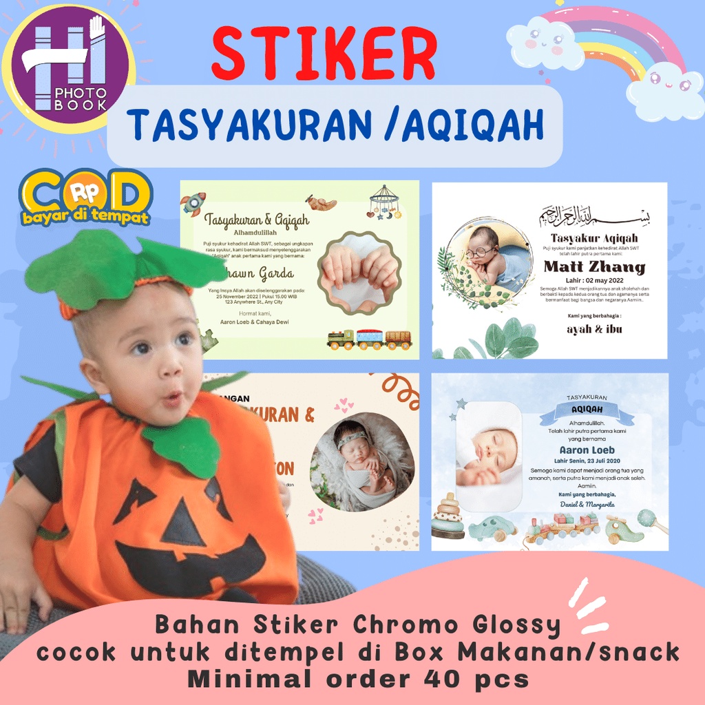 

COD STIKER LABEL KARTU AQIQAH SYUKURAN KELAHIRAN ANAK