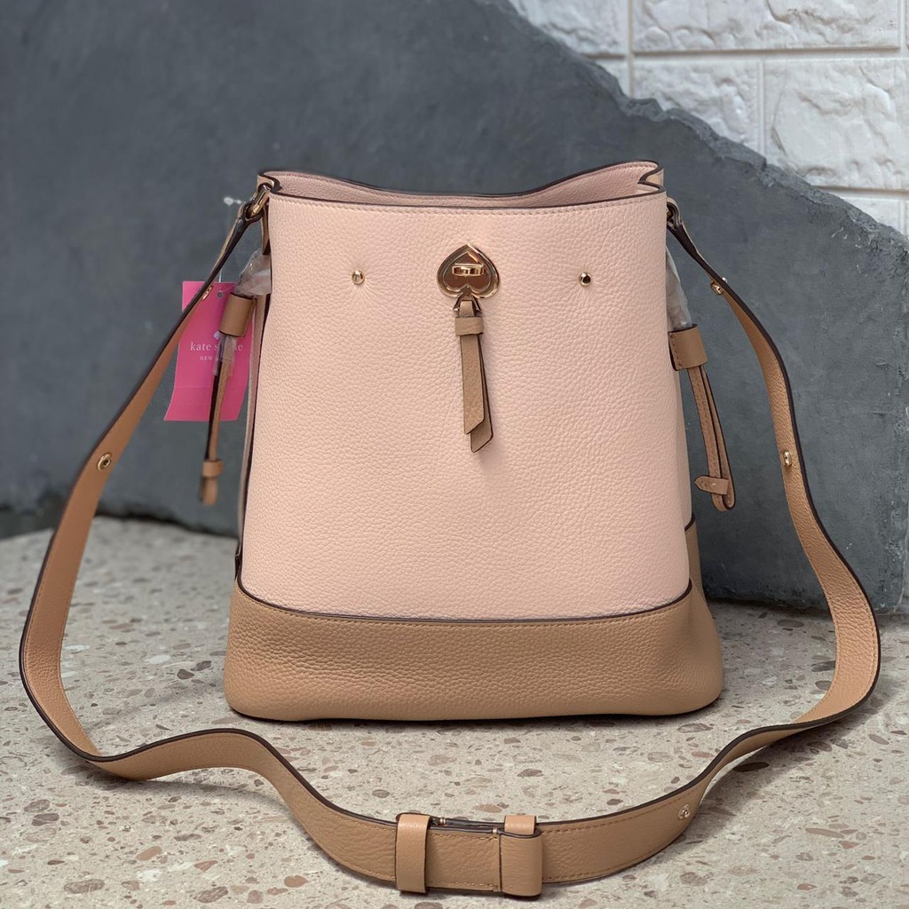 KS K8157 Marti Large Bucket Pebbled Leather Soft Rose