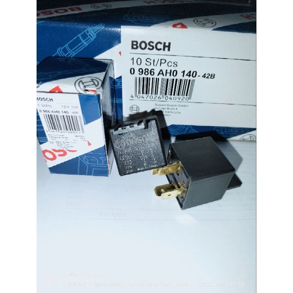 RELAY RELLAY BOSH KAKI 4 KLAKSON 12V. BOSCH ORIGINAL