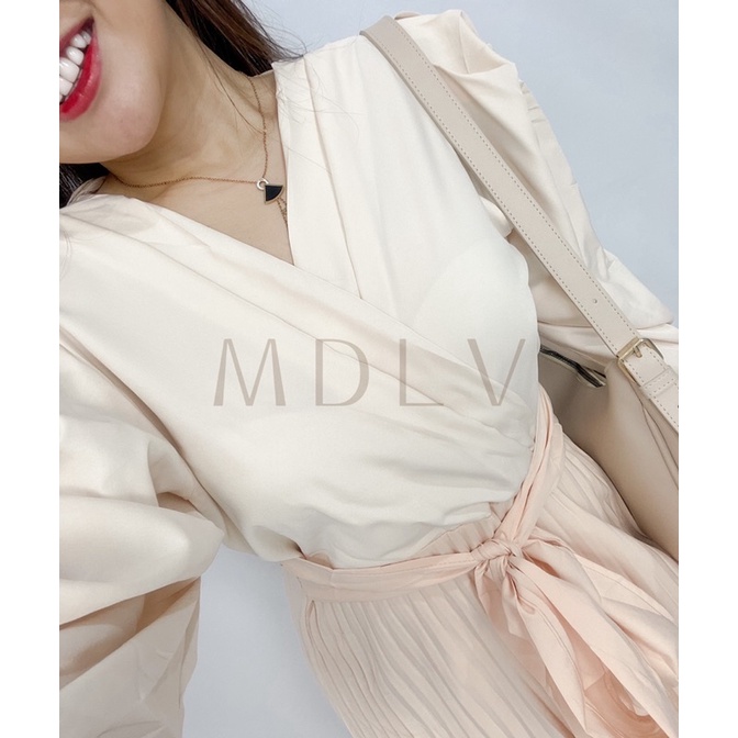 MDLV ~ 58500# Shelomita Asymmetrical Wrap Dress Premium Import