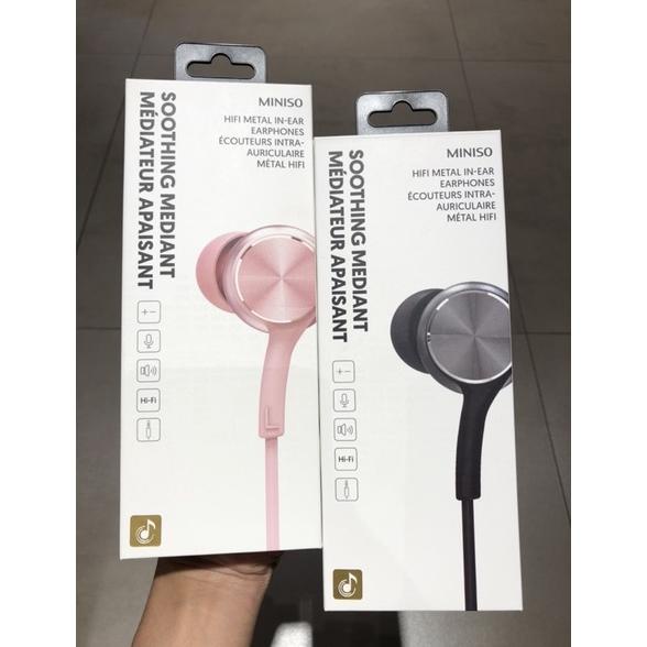 EARPHONES MINISO HIFI METAL IN EAR HEADSET BLACK PINK WHITE GREEN BEST SELLER
