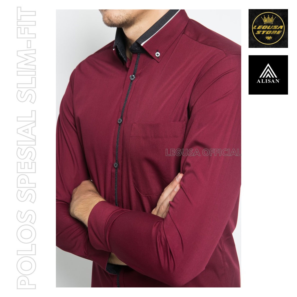 Kemeja Alisan, Alisan Lengan Panjang, ALISAN Kombinasi Lengan Panjang Slimfit Original