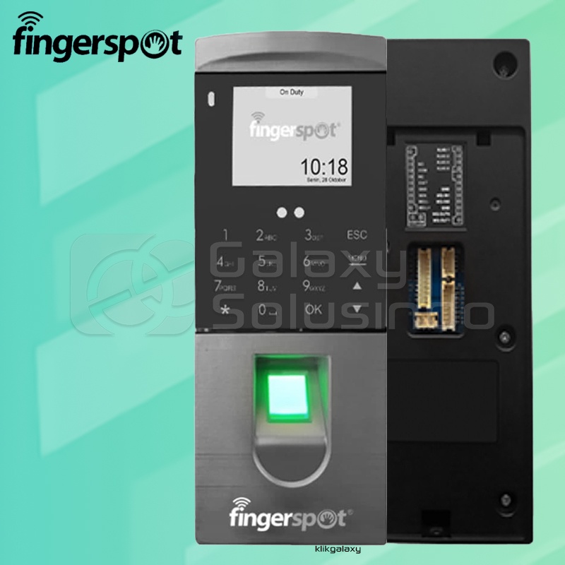 Fingerspot Revo WFA-207NC Fingerprint Mesin Absensi - Paket LockDoor Pintu Kaca