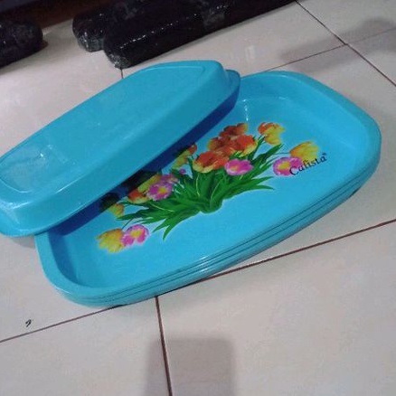 Nampan plastik motif bunga