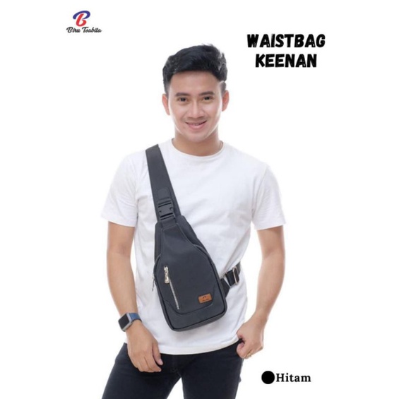 WAISTBAG KEENAN BY BIRU TSABITA BAHAN CHOCOLY ANTI AIR PREMIUM WATERPROOF WAISTBAG PRIA