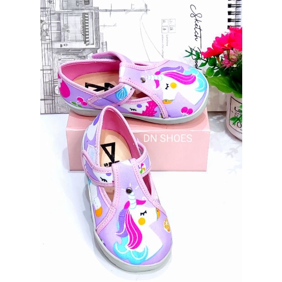 Sepatu Anak Perempuan Sepatu Flat Shoes Anak Sepatu Pesta Anak Lucu Karakter Unicorn Ungu Cute Murah