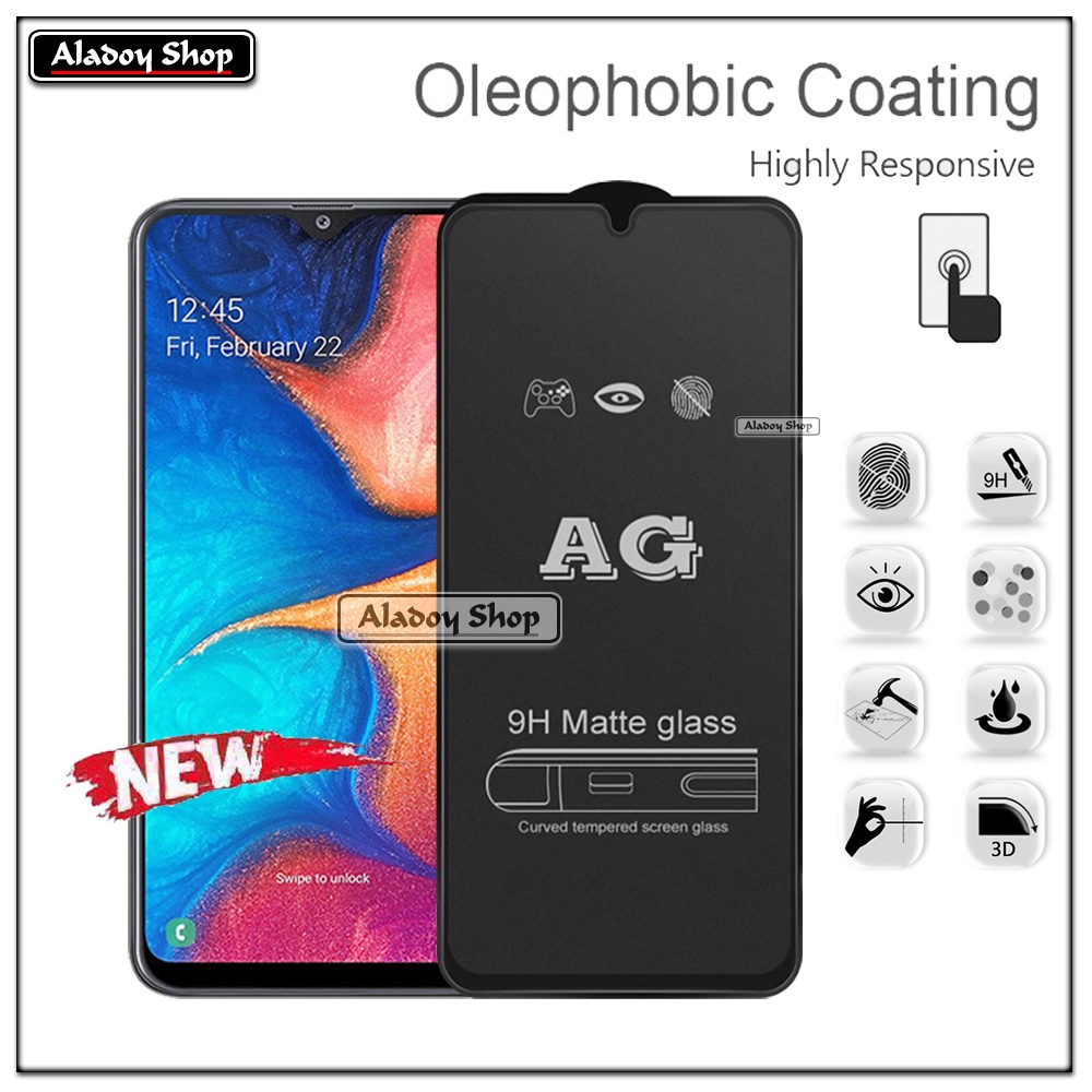 Paket 3IN1 Tempered Glass Layar Matte Anti Glare Samsung A20/A30 Free Tempered Glass Camera dan Skin Carbon