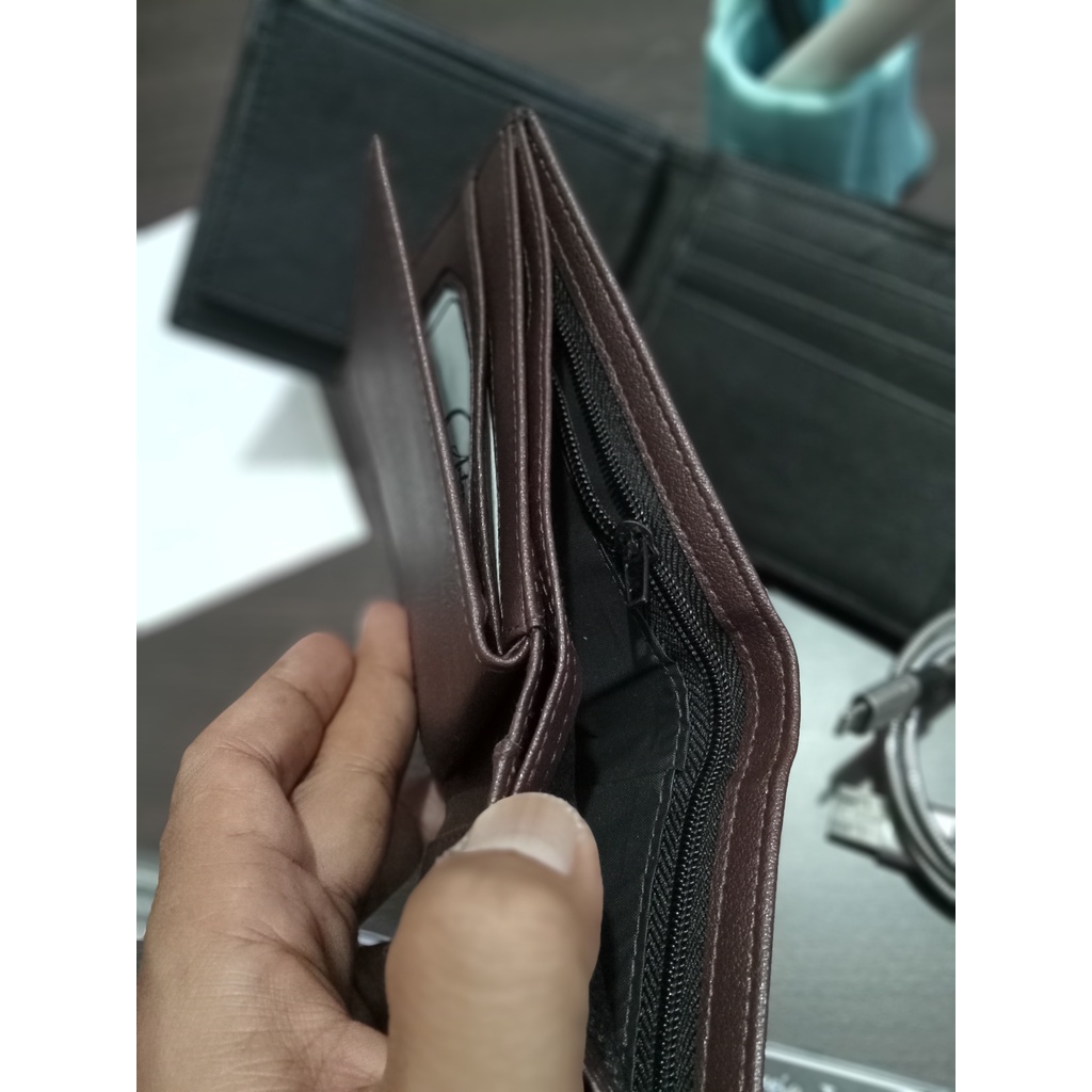 dompet keren dengan harga terjangkau model lipat dua bahan kulit PU sp4 #dompet #dompetpria #dompetbagus #dompetcowok