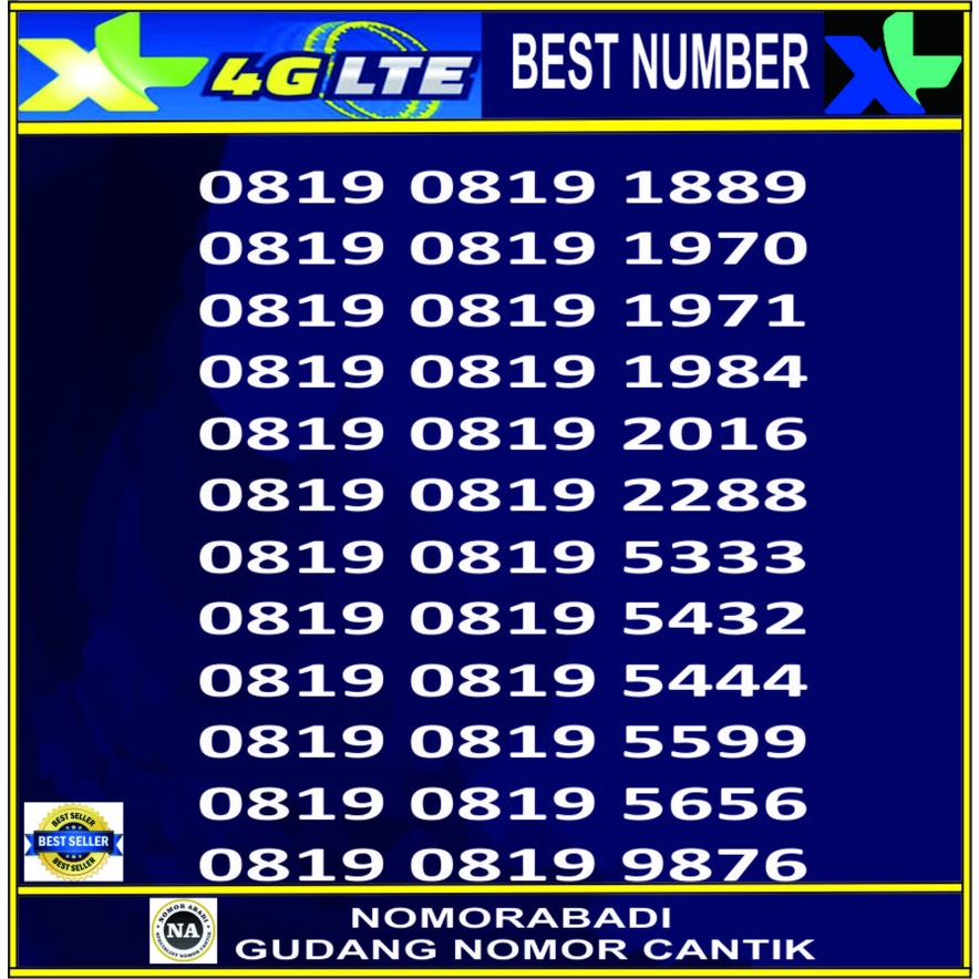 nomorcantik xl 4G 0819 0819 xxxx h1000