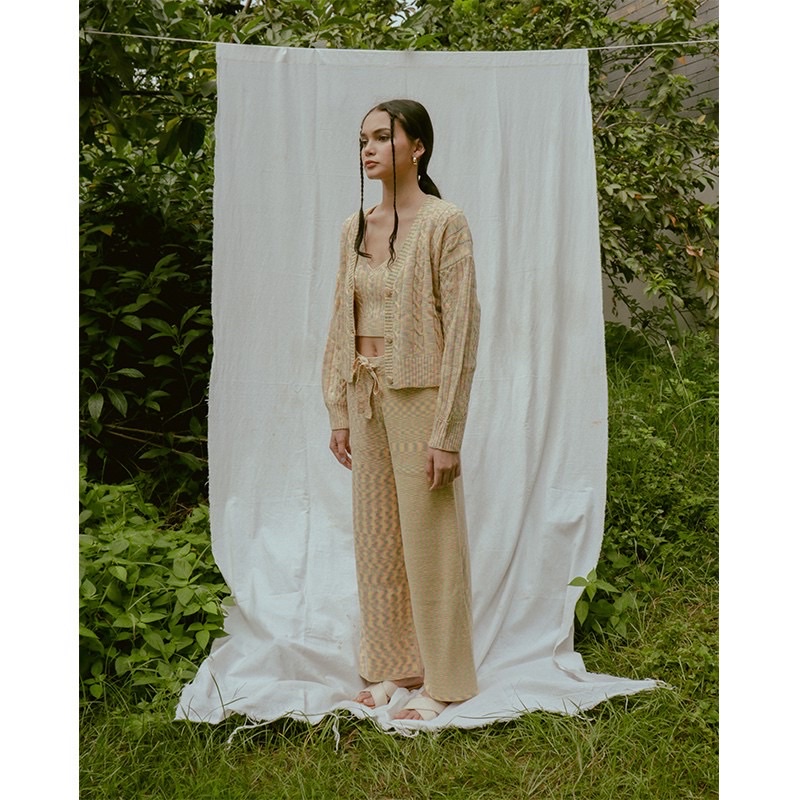 Noir Sur Blanc - faye cable cardigan in candy yellow preloved