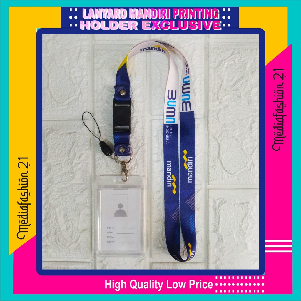 

BANK MANDIRI Lanyard Tali Gantungan ID Card Free Gantungan Strap HP/Flashdisk