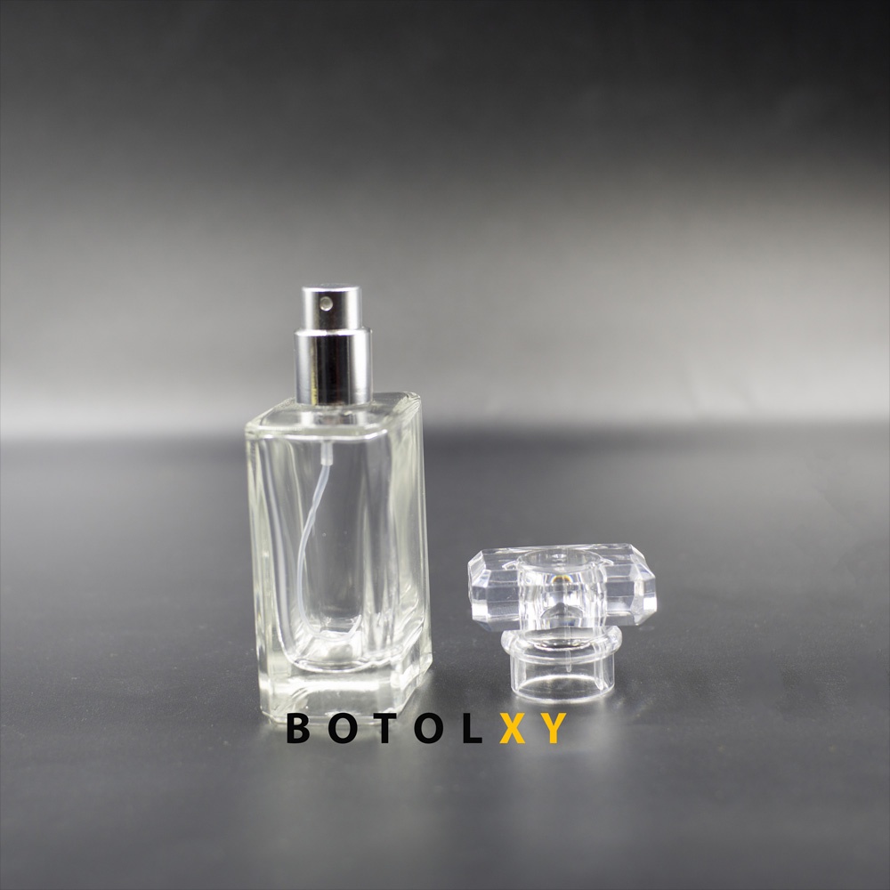 Botol Parfum 50ml Spray - Kaca Tebal Refillable Minyak Wangi - Chnel