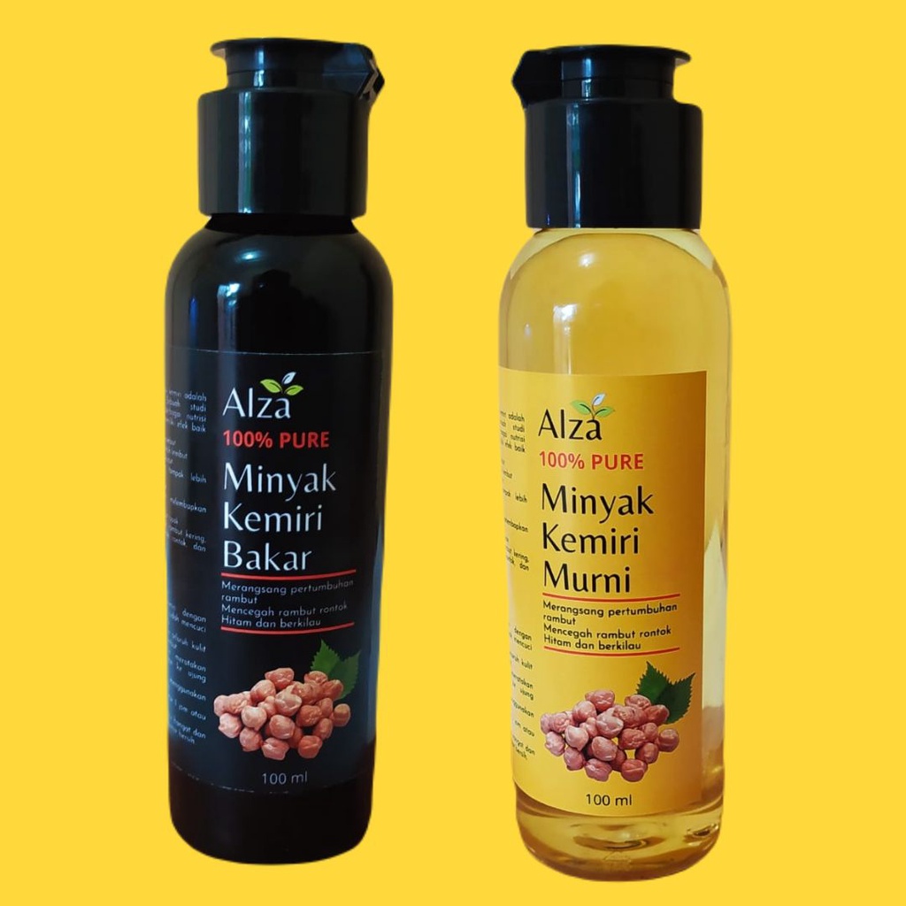 Alza Minyak Kemiri Bakar &amp; Minyak Kemiri Murni Black Gold 100ml 60ml 30ml Penumbuh Rambut Bayi Dan Dewasa Penyubur Rambut Pelebat Rambut Serum Rambut Rontok Rusak Botak Penumbuh Brewok Jambang Kumis Alis Bulu Mata