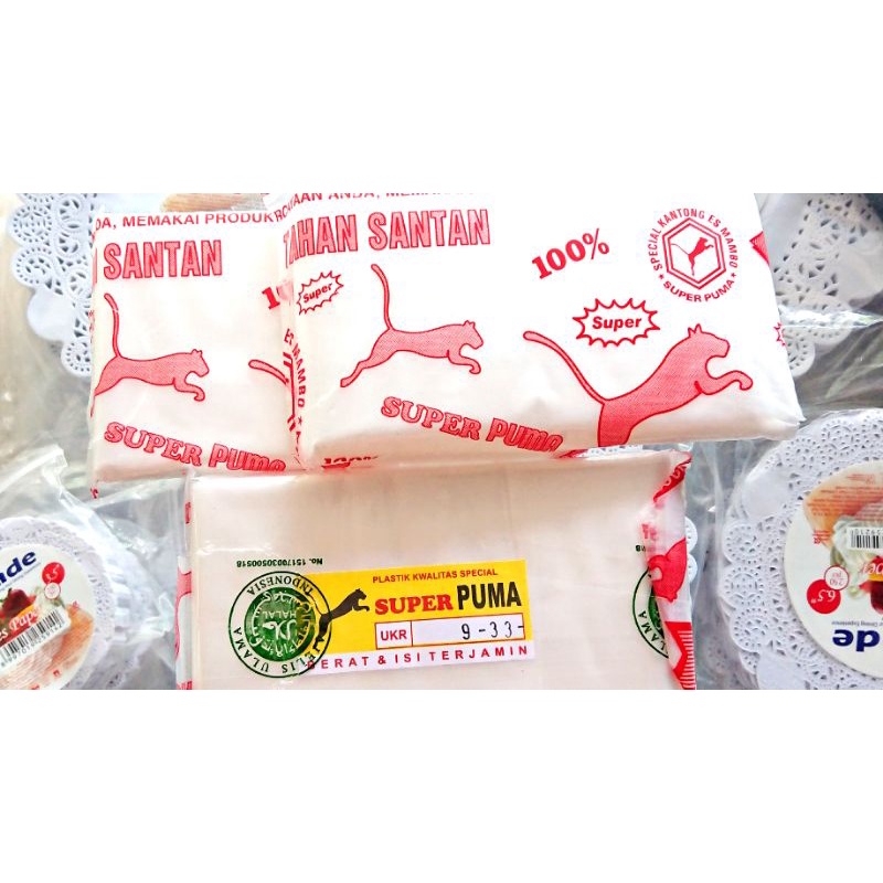 Plastik PE Puma 9x33 Puma Tebal Plastik Es Batu Bening