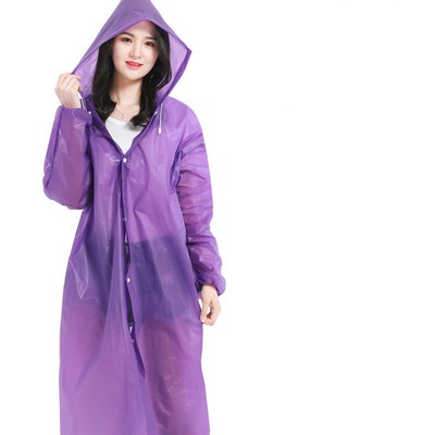 STV Jas Hujan Eva Mantel Hujan Dewasa Semi Transparan Polos Tebal Jas Hujan Korea Poncho Pria Wanita Universal Raincoat Mantel Hujan PVC Terusan Import