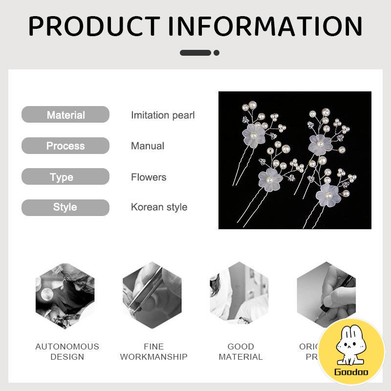Bunga Pengantin Mutiara Jepit Rambut Kecil Aksesoris Pernikahan Aksesoris Kepala Wanita -Doo