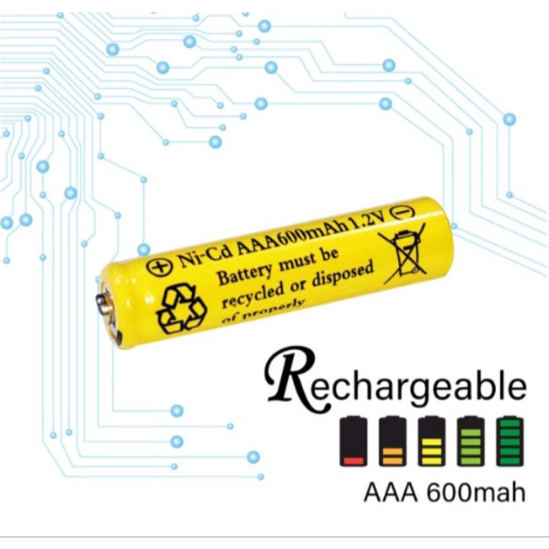 BATERAI RECHARGABLE AAA 600 MAH DAPAT ISI ULANG