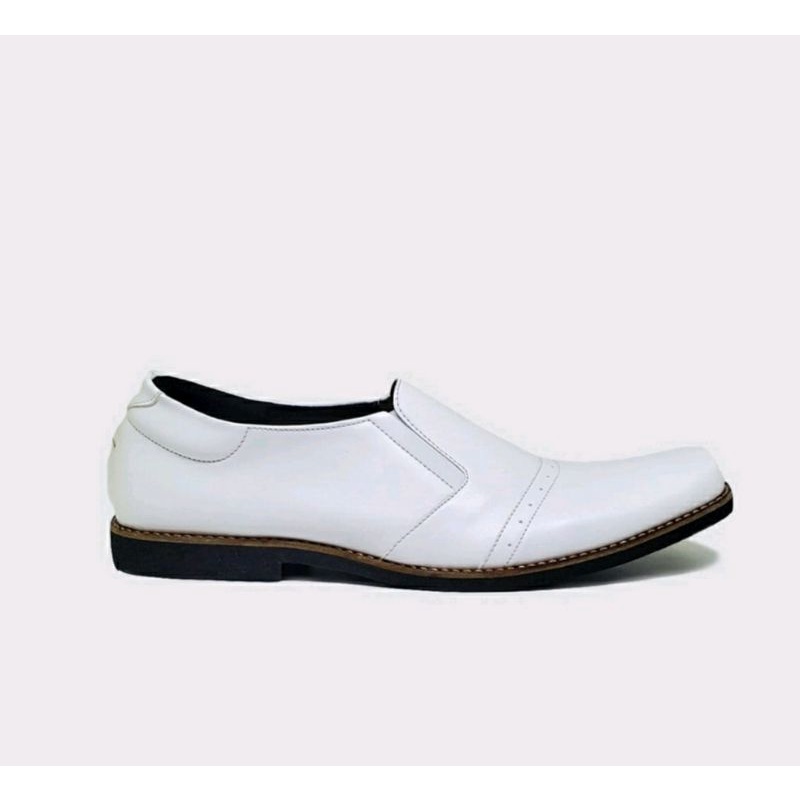 OXPORD Pria Big Size Shoes 43-44-45-46-47-48 Pantofel Kulit Putih Cowok Sepatu Slip On Perawat Akper JUMBO