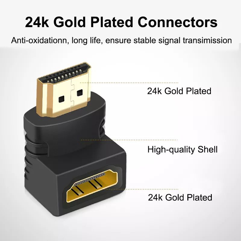 HDMI SIKU L Male to Female konektor Adaptor HDMI to HDMI Penghubung TV