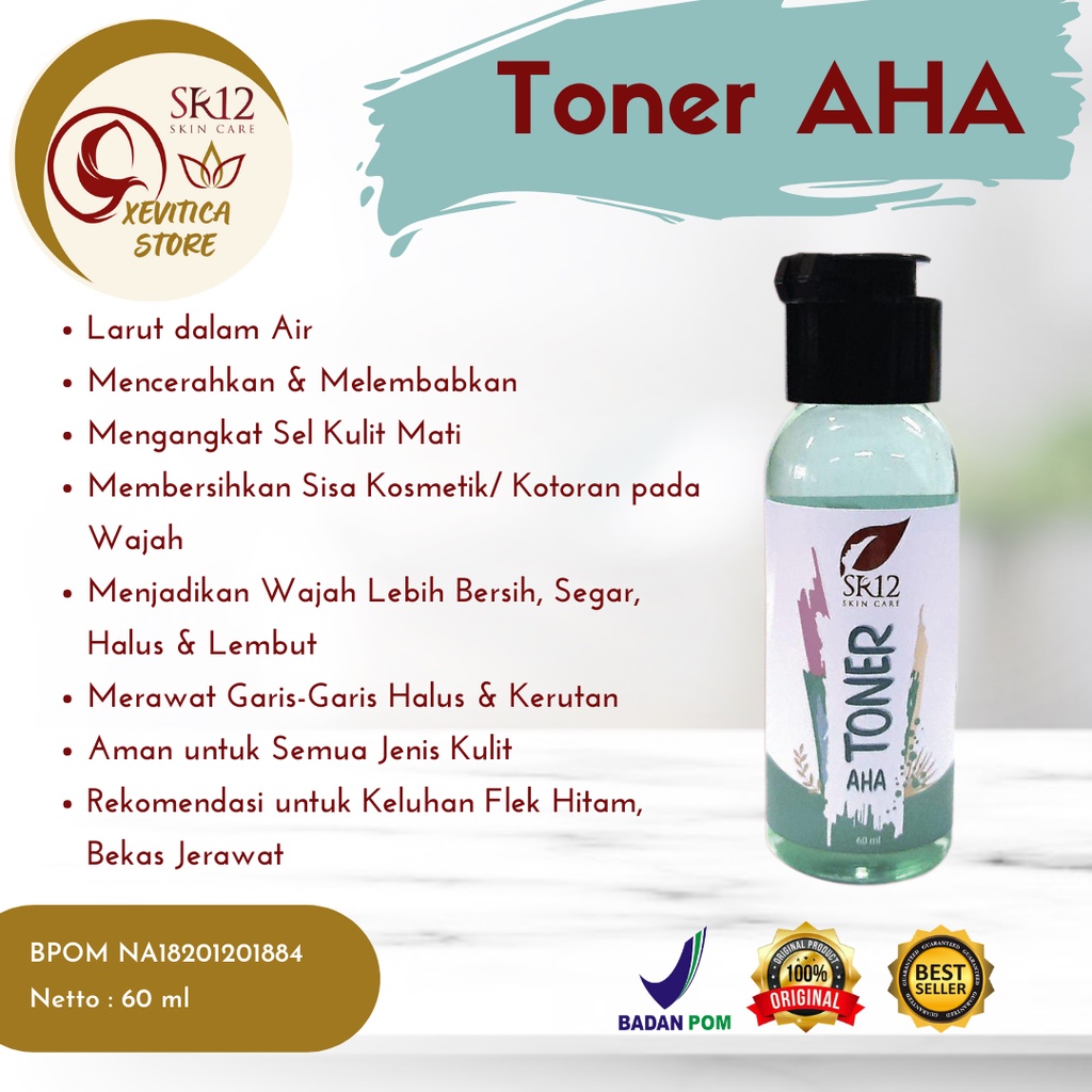 Toner AHA SR12 Perawatan Wajah Jerawat Perawatan Kulit Flek Hitam Eksfoliasi Serum Beruntusan Penghi