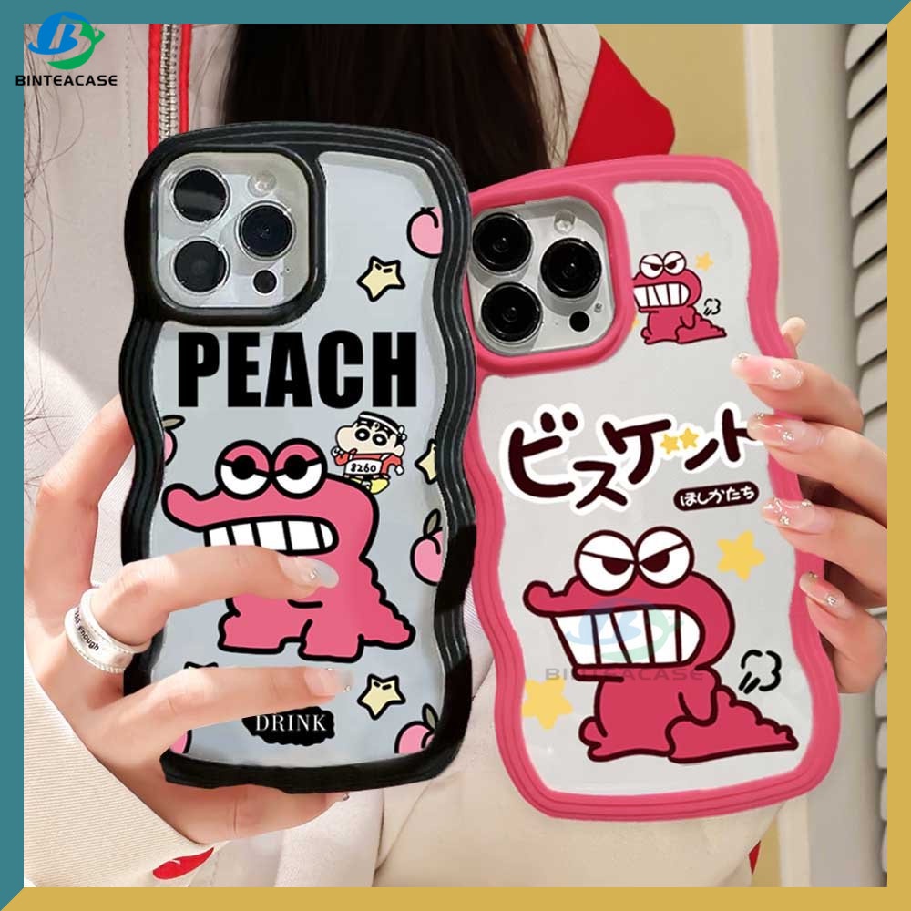 Realme C30 C31 C35 C35 C21Y C25Y RealmeC11 C25 C17 C15 C12 C3 C2 Realme 8i 7i 5 5i 6i 7 Pro Kartun Pink Buaya Tepi Melengkung Casing Handphone TPU Binteacase