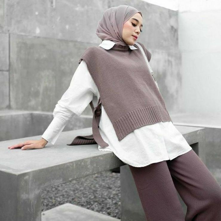 ROMPI RAJUT TALI / Rompi Rajut Andin / Ilo Vest Rompi Tali Rajut Wanita / Rompi Tali Outer  / Rompi 