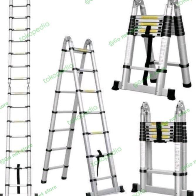 Tangga Teleskopik Aluminium 5 Meter Double