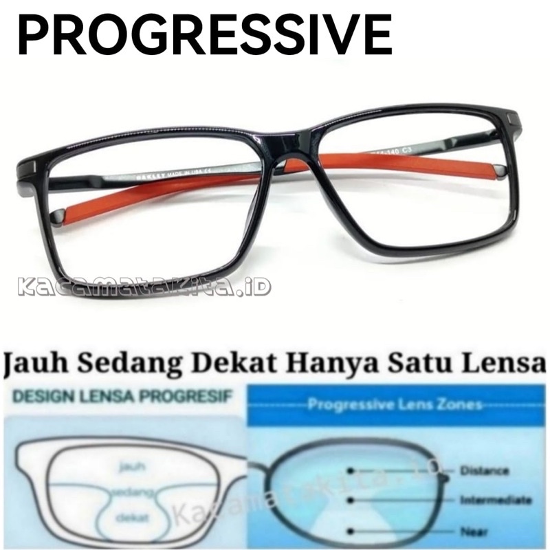 Kacamata Plus Progresif | Kacamata Baca Progresif Jauh Dekat Multifocal