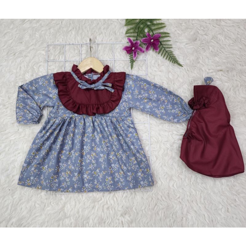 gamis bayi perempuan Set Gamis + hijab Baby girl