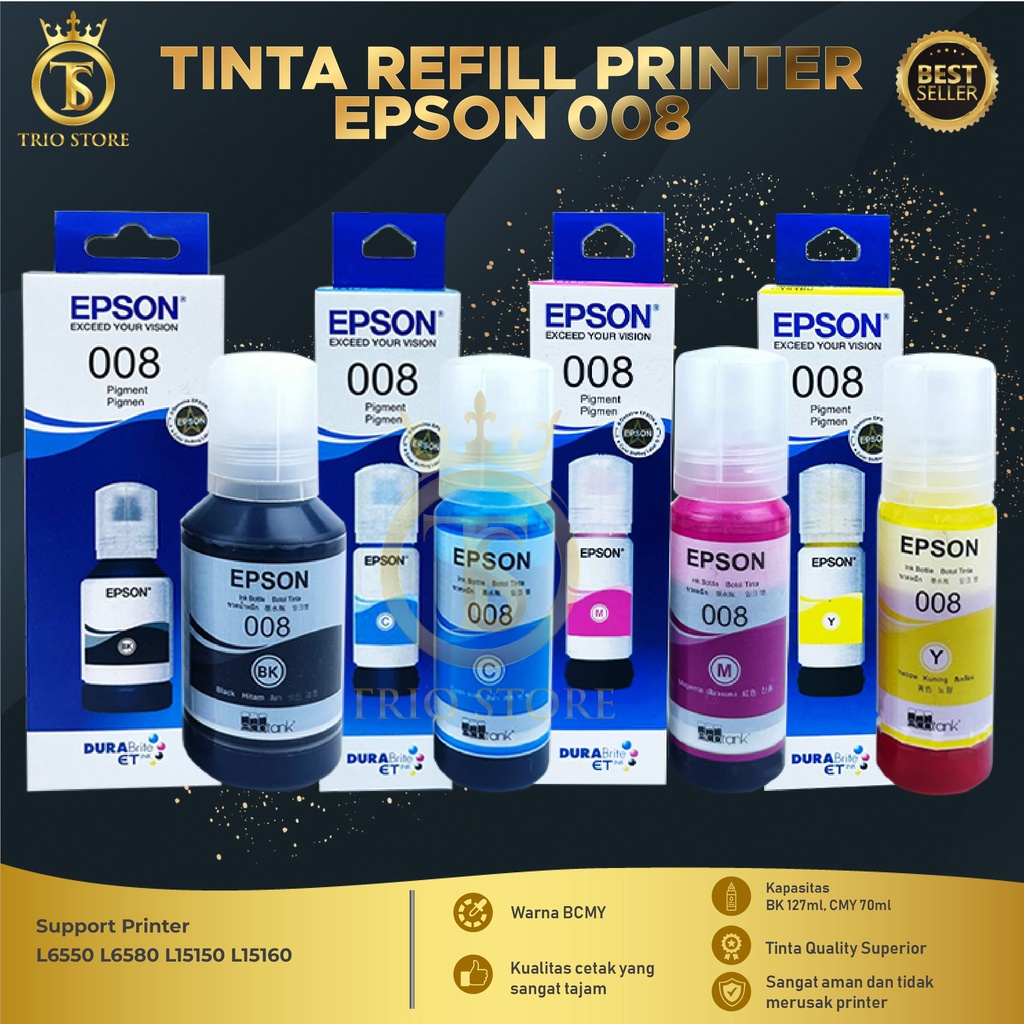 Tinta Epson 008 For Printer L6550 L6580 L15150 L15160 Premium