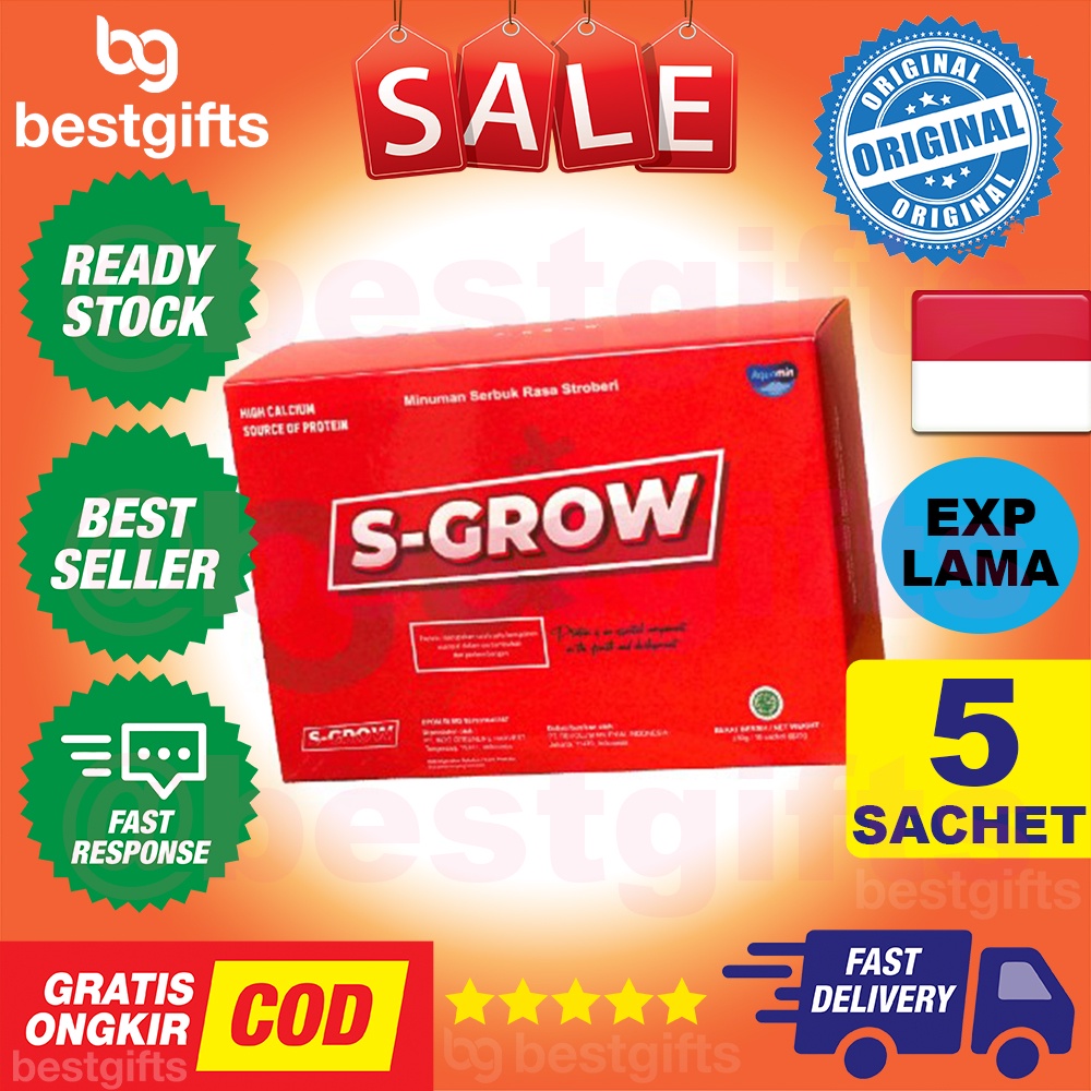 S-GROW SGROW S GROW SUSU MURNI KALSIUM PENINGGI BADAN PERTUMBUHAN TINGGI BADAN ANAK DEWASA 5 SACHET