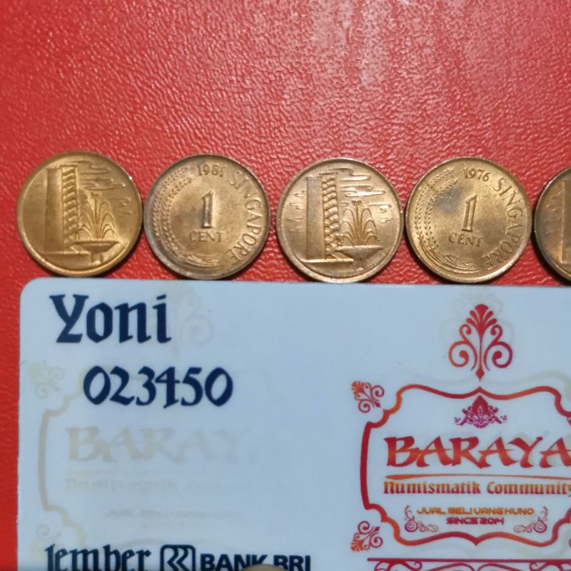 1 cent Singapura tahun 70 an bahan tembaga