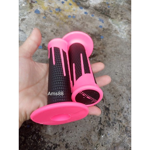 Promo Handgrip Domino Garis Sisik Pink+ Karet Handle rem Motor Nmax Aerox Beat Vario Scoopy fino Xeon Dll Universal Variasi motor