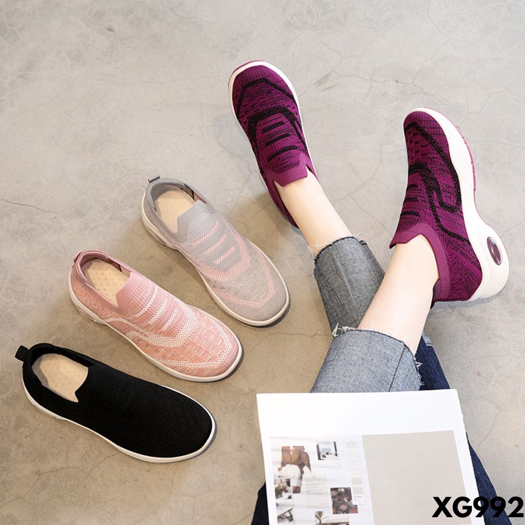 SEPATU SNEAKERS WANITA NYAMAN DIKAKI IMPORT BAHAN FLYKNIT BERKUALITAS G992