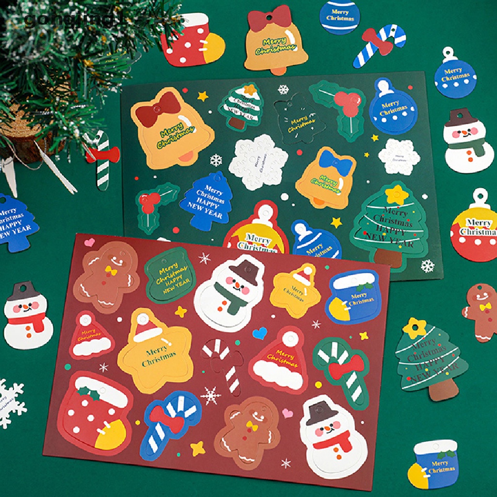 Ggg 14pcs Merry Christmas Tag Label Kado Gift Wrapping Kertas Kraft Gantung ID