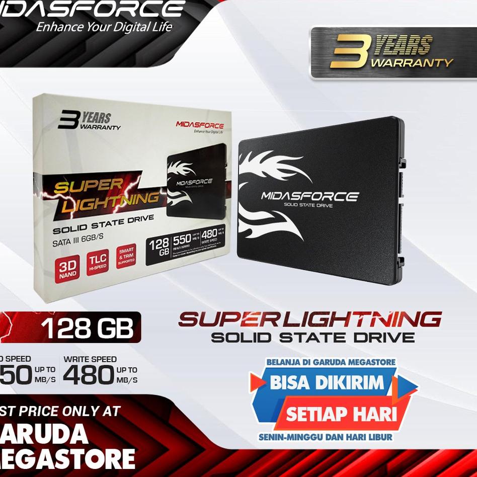 Terpercaya SSD MIDASFORCE 128 GB RESMI ORIGINAL SSD 128GB