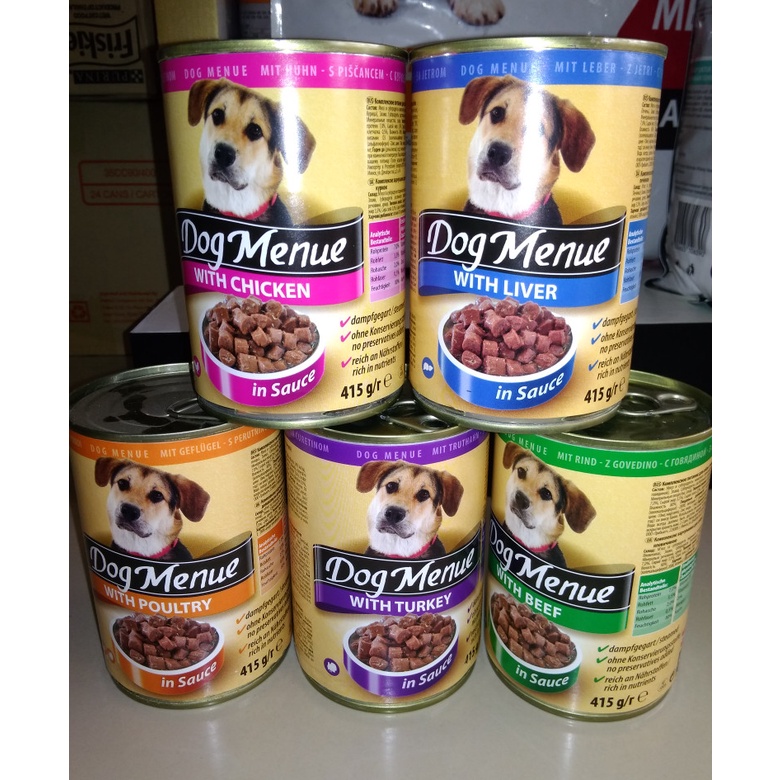 GRAB/GOJEK (24 PCS) - Dog Menue Wetfood 415gr Makanan Basah Anjing All Varian