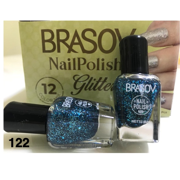 Kutek Gliter Halal Brasov 8ml | Kutek Glitter Cat Kuku Nail Polish Halal BPOM