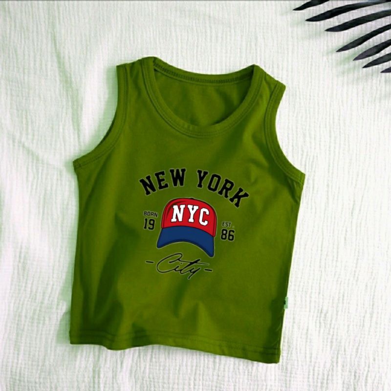 Singlet Anak Laki Laki Dan perempuan Usia 2 sampai 10 tahun NYC Kaos Anak Laki Laki Tanktop Anak Baju Anak Kaos Oblong Anak