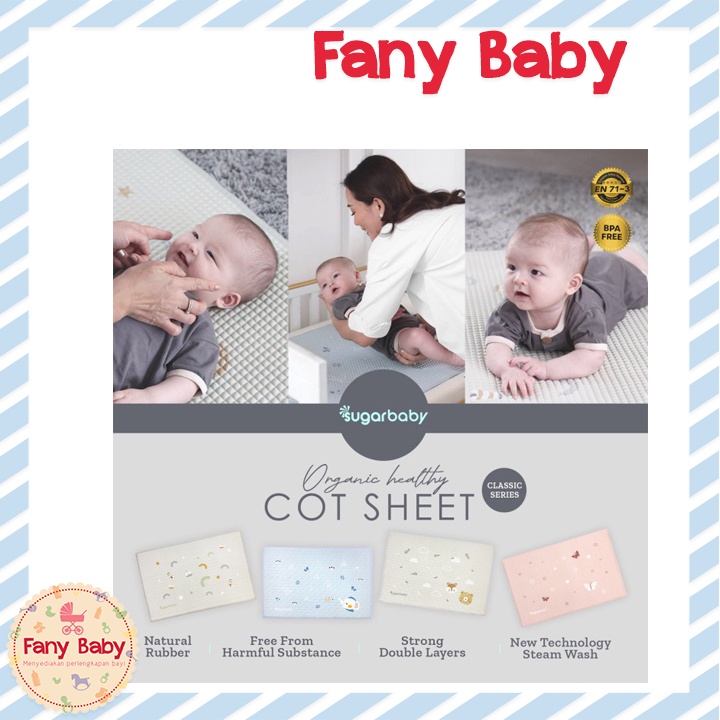 SUGAR BABY ORGANIC HEALTHY COT SHEET / PERLAK 90X60CM