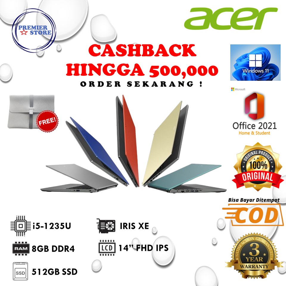 ACER ASPIRE 5 A514-55 I5 1235U 8GB 512GB FHD IPS IRIS XE W11+OHS