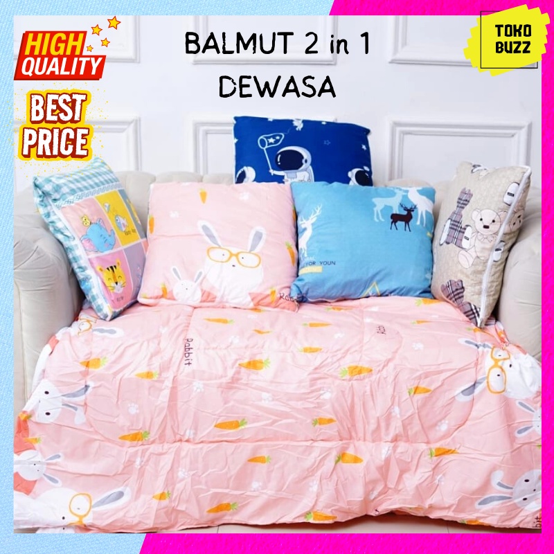 BANTAL SELIMUT DEWASA BALMUT Besar Tidur Bantal Travel Bisa Lipat Pria Wanita Premium