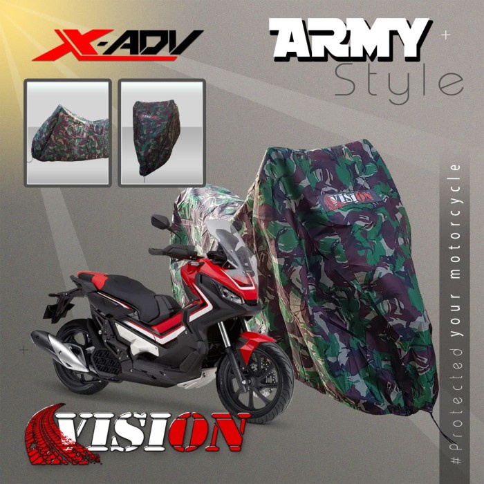 COVER MOTOR VISION ADV PCX CBR NMAX AEROX VARIO BEAT ARMY LORENG 44