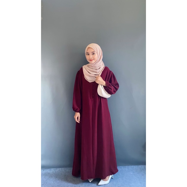 MURAH Aleesha Dress by Safalunaku Muslim Dress Kondangan Dress simple Wanita Dress Hitam Putih Dress